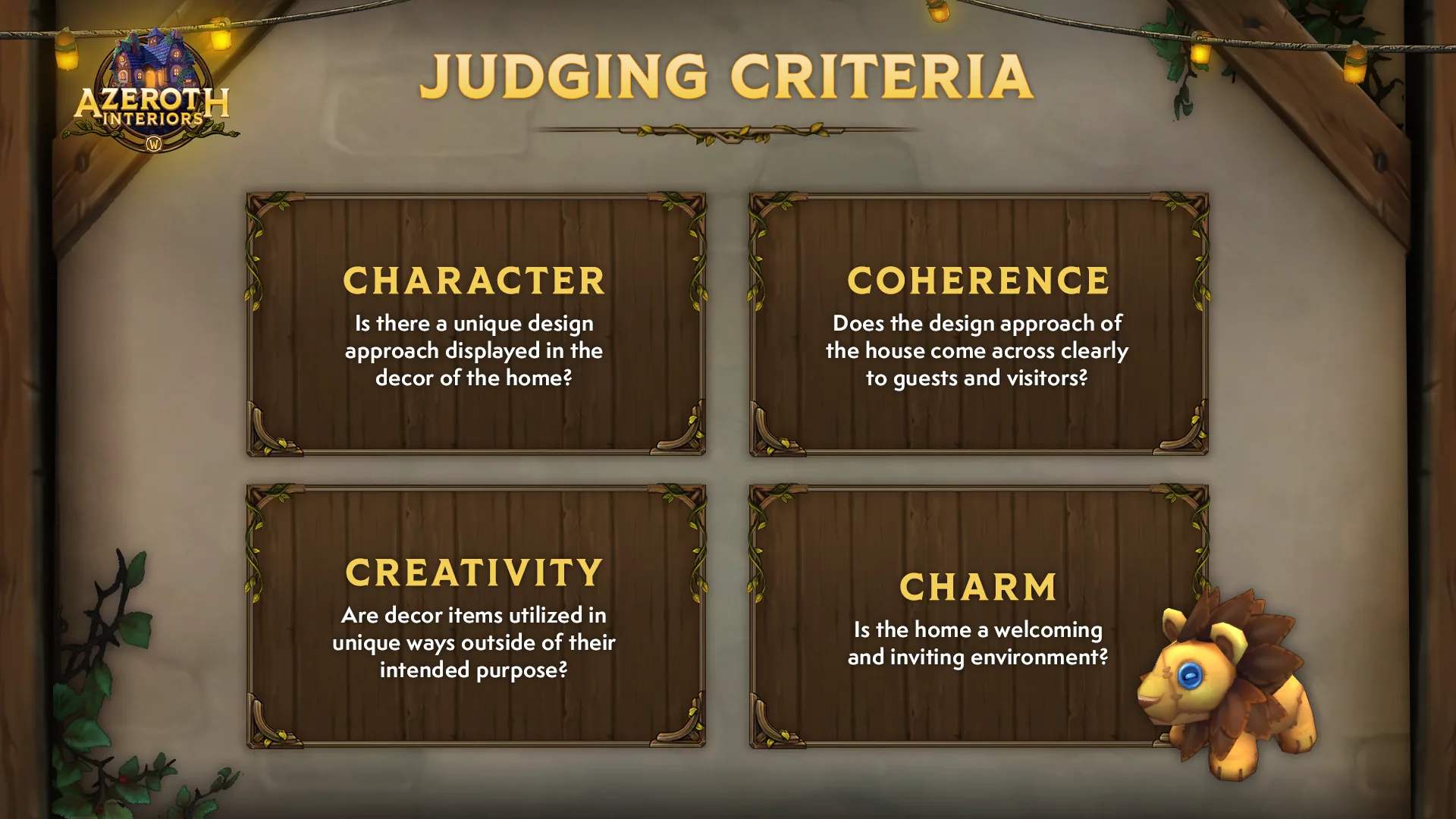 Azeroth Interiors: Criteria
