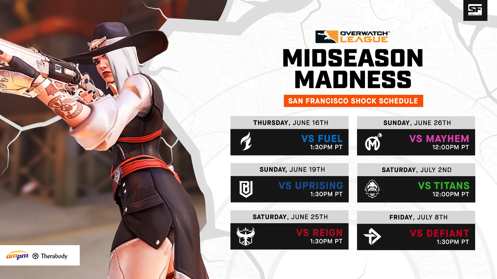 San Francisco Shock 2022: schedule