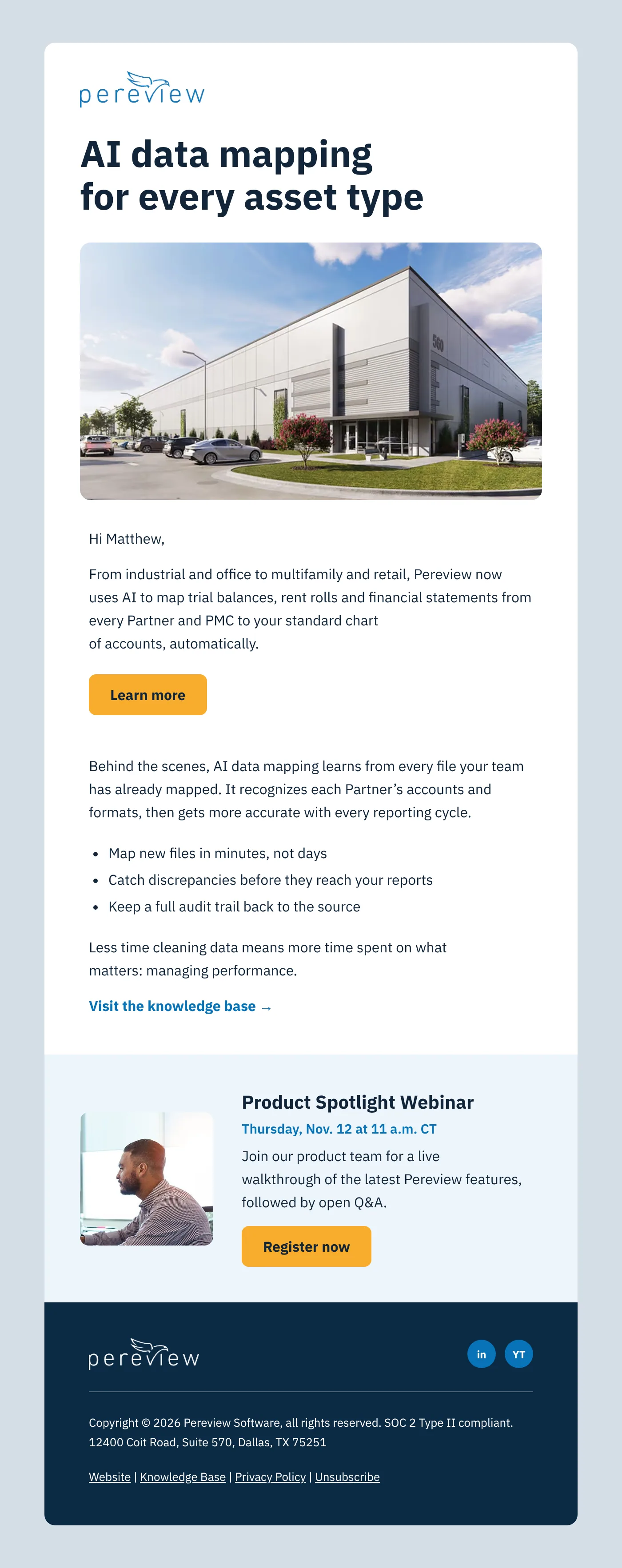 Email design: Pereview Template C2